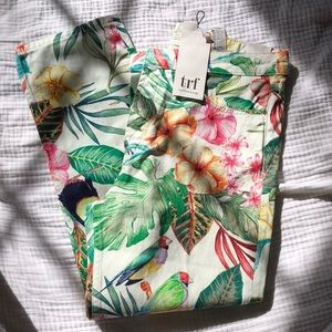 Zara TRF Tropical Hi Rise Ankle Jeans